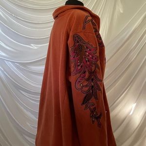 Vintage Bob Mackie wearable art orange coat